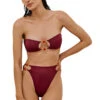 Martha Cutout Bandeau Bikini Top -Cheap New Bikini World Store 010 773 021 Bikini Top Cranberry Front