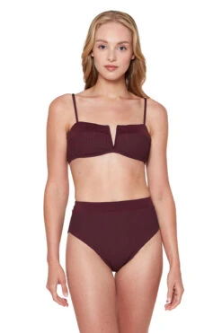 Sanctuary Pucker V-Wire Bandeau Bikini Top