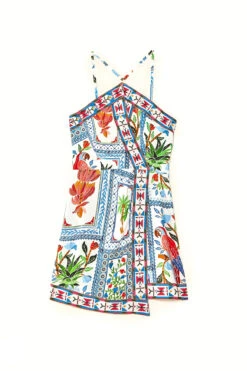 Farm Rio Tropical Tiles Embroidered Mini Dress -Cheap New Bikini World Store 298417 Apparel Dress Multi Laydown