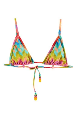 Farm Rio Ribbed Light Chevron Sliding Triangle Bikini Top -Cheap New Bikini World Store 299795 Bikini Top Light Chevron Laydown