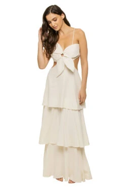 Farm Rio Off-White Flower Maxi Dress