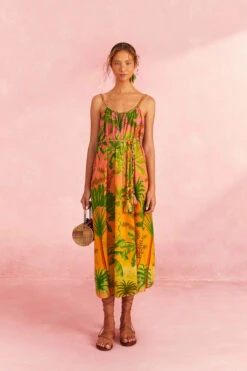 Farm Rio Sunrise Scenario Midi Dress -Cheap New Bikini World Store 309579 Apparel Dress Multi Lifestyle