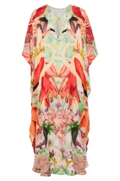 Long Xime Caftan -Cheap New Bikini World Store 322R01 Apparel Dress Flamingos Laydown