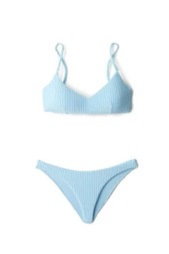 Seafolly Havana Brazilian Bikini Bottom -Cheap New Bikini World Store 40305 815 Bikini Bottom Powder Blue Laydown