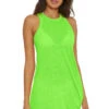 Tie Side High Neck Mini Dress 2 Tie Side High Neck Mini Dress -Cheap New Bikini World Store 4661371 Apparel Dress Lime Juice Front