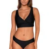 Elsie Underwire Bralette Bikini Top (D+ Cup) -Cheap New Bikini World Store 523TBLCK Bikini Top Black Front