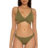 Raegan Twist Front Bralette Bikini Top -Cheap New Bikini World Store 852137 Bikini Top Seaweed Front1