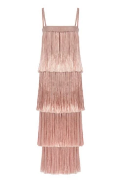 Angelica Fringe Maxi Dress -Cheap New Bikini World Store ANGELICA FRINGE DRESS Apparel Dress Pearl Blush Laydown