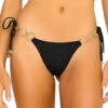 Audrey Tie Side Brazilian Bikini Bottom -Cheap New Bikini World Store B2253B8 Bikini Bottom Black Front