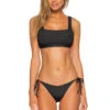 Olivia Ribbed Bralette Bikini Top -Cheap New Bikini World Store BEC BLACK BLACK Tops Front 103112