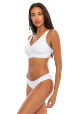 Brooke Banded Bralette Bikini Top (D+ Cup) -Cheap New Bikini World Store BEC WHITE WH Tops Side 100207