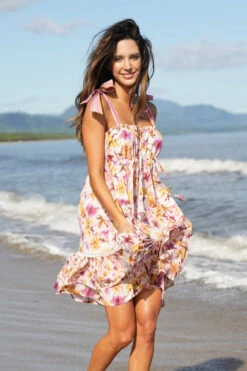 Floral Ruffle Mini Dress 7 Floral Ruffle Mini Dress -Cheap New Bikini World Store CL23216C Apparel Dress Orchid Smoke Lifestyle