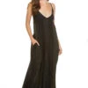 ELAN Metallic Maxi Bubble Dress -Cheap New Bikini World Store CRM5060 Apparel Dress Black Front
