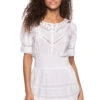LoveShackFancy Jaislyn Smocked Mini Dress -Cheap New Bikini World Store D1431 1131 Apparel Dress True White Front