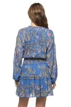 Puff Sleeve Mini Dress -Cheap New Bikini World Store HN AMYRA 5320S Apparel Dress Cobalt Blue Back