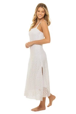 Blake Crochet Midi Dress -Cheap New Bikini World Store HS23 CCL805 Apparel Dress Pure White Side