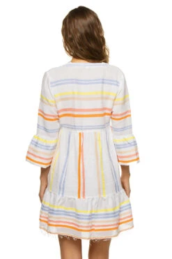 Tirunesh Flutter Sleeve Mini Dress -Cheap New Bikini World Store HSW2232C1 Apparel Dress Stripe Sunrise Back