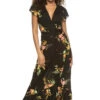Kaanapali Wrap Maxi Dress -Cheap New Bikini World Store KAWD8404 Apparel Dress Black Front