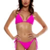 Seamless Sliding Triangle Bikini Top -Cheap New Bikini World Store L76021P Bikini Top Pink Orchid Front