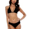 Sliding Triangle Halter Bikini Top -Cheap New Bikini World Store L76773P Bikini Top Black Front