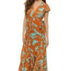 Lahaina Wrap Maxi Dress -Cheap New Bikini World Store LAWD8514 Apparel Dress Teal Front