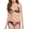 Floral Draped Underwire Bikini Top -Cheap New Bikini World Store LBL BLUE IND Tops Front 104241