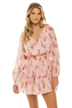 LoveShackFancy Popover V-Neck Mini Dress