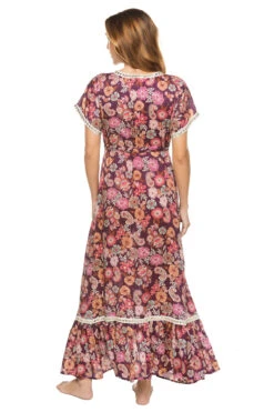 Mandy Empire Maxi Dress -Cheap New Bikini World Store MANDY VISCOSE DRESS Apparel Dress Print Gypsy Back