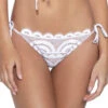 Crochet Lace Tie Side Hipster Bikini Bottom -Cheap New Bikini World Store PLQ WHITE WH Bottoms Front 101203
