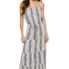 ELAN Stripe Strapless Maxi Dress -Cheap New Bikini World Store RNS5747 Apparel Dress White Azure Front