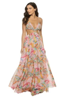 Beaded Cutout Maxi Dress