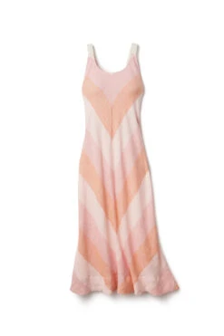 Chevron Maxi Dress -Cheap New Bikini World Store S23K 230601 Apparel Dress Pink Peach Laydown