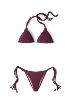 Mila Sliding Triangle Bikini Top -Cheap New Bikini World Store SAA 760R Bikini Top Sangria Laydown