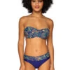 Iconic Twist Underwire Bandeau Bikini Top (D+ Cup) -Cheap New Bikini World Store SST BLUE DRSC Tops Front 100289