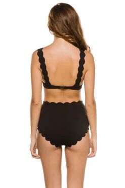 Marysia Santa Clara Scallop Bikini Top -Cheap New Bikini World Store ST126 Bikini Top Black Indigo Back
