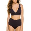 Marysia Santa Clara Scallop Bikini Top -Cheap New Bikini World Store ST126 Bikini Top Black Indigo Front