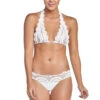 Crochet Lace Halter Bikini Top -Cheap New Bikini World Store WAT 152H Bikini Top White Front