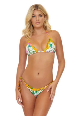 Embroidered Sliding Triangle Bikini Top